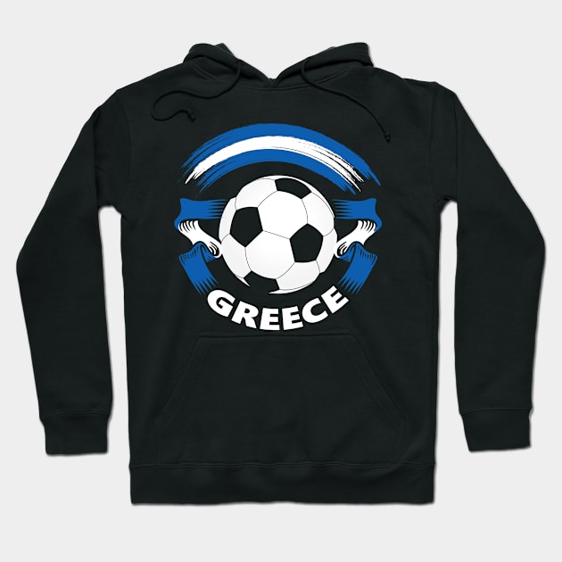 Greece Soccer Fan Shirt with Greek Flag and Football Hoodie by Family Heritage Gifts